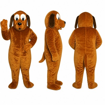 Hound Dog Mascot Costume in Brown with Floppy Ears Adult