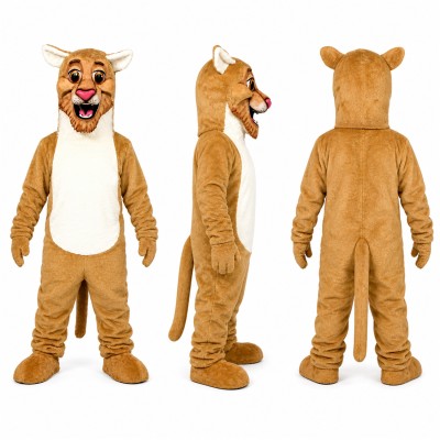 Lion Mascot Costume in Tan with Cream Belly Adult