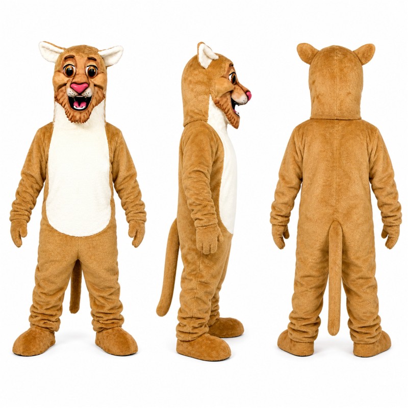 Lion Mascot Costume in Tan with Cream Belly Adult