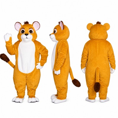Mouse Mascot Costume in Orange and White Adult