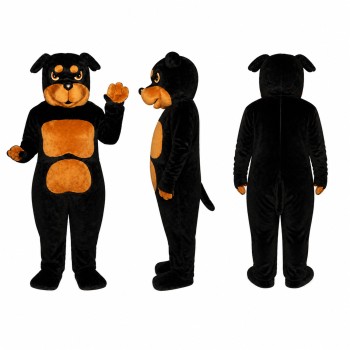 Rottweiler Dog Mascot Costume in Black and Tan Adult