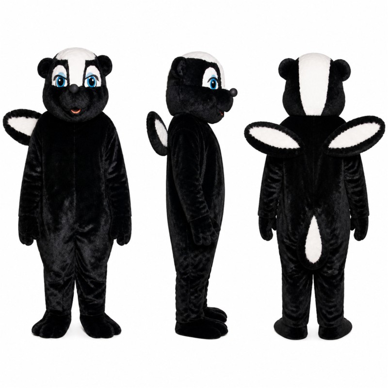 Skunk Mascot Costume in Black and White Adult