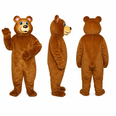 Bear Mascot Costume in Brown with Tan Muzzle Adult