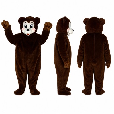 Squirrel Mascot Costume in Dark Brown with Cream Face Adult