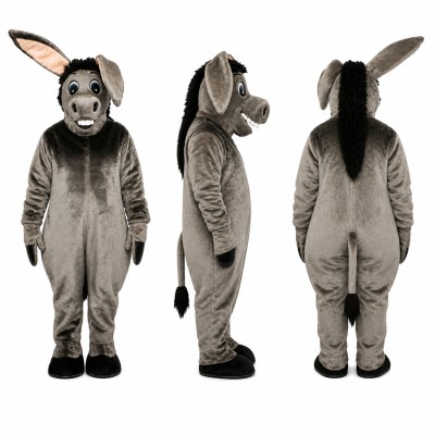 Donkey Mascot Costume in Gray with Long Ears Adult