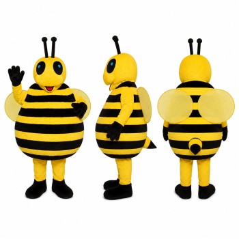Bee Mascot Costume in Yellow and Black Adult