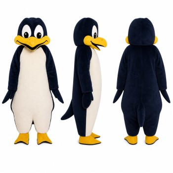 Penguin Mascot Costume in Navy and White Adult