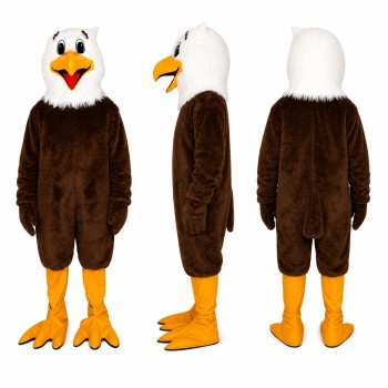 Bald Eagle Mascot Costume in Brown and White Adult