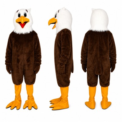 Bald Eagle Mascot Costume in Brown and White Adult