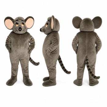 Mouse Mascot Costume in Gray with Large Ears Adult
