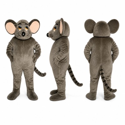 Mouse Mascot Costume in Gray with Large Ears Adult