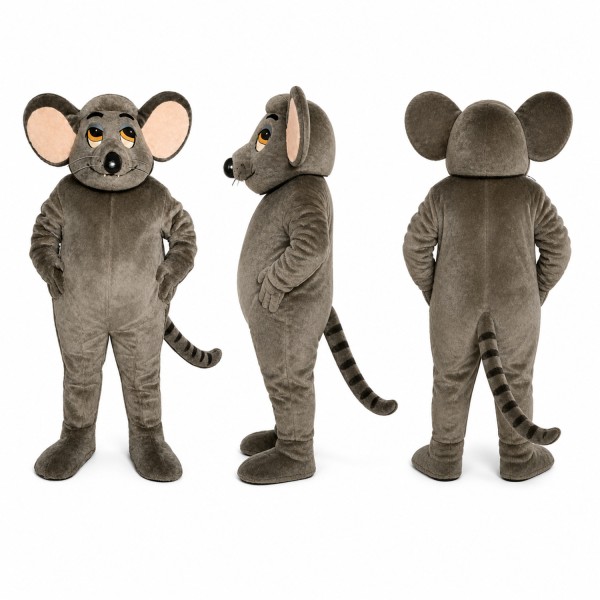 Mouse Mascot Costume in Gray with Large Ears Adult