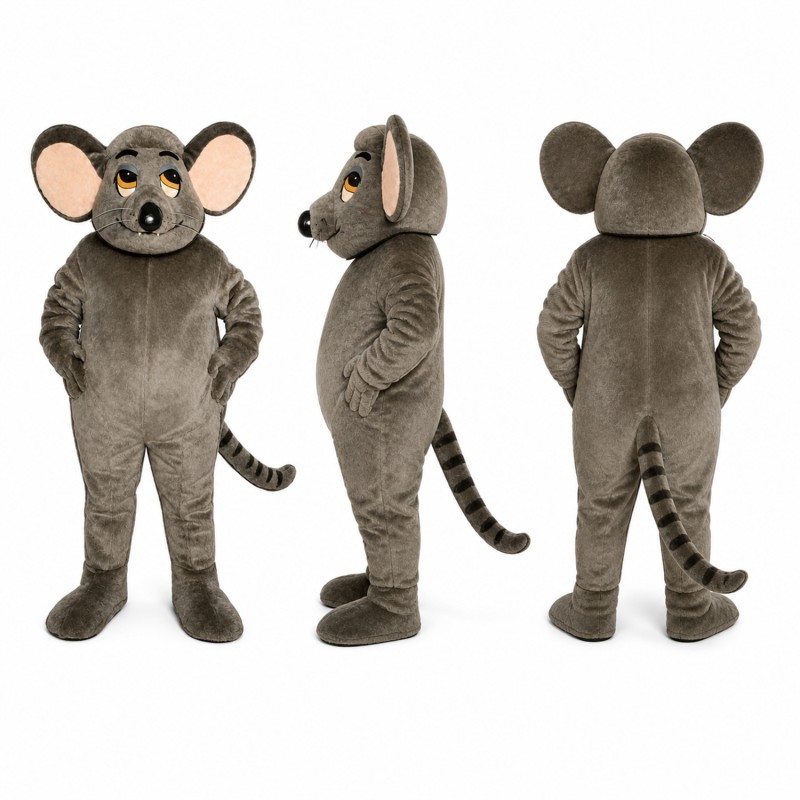 Mouse Mascot Costume in Gray with Large Ears Adult