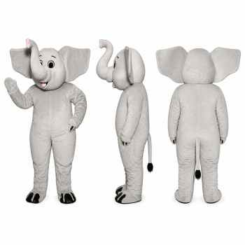 Elephant Mascot Costume in Gray with Large Ears Adult