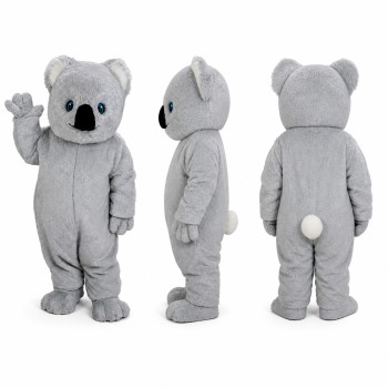Koala Mascot Costume in Gray with Black Nose Adult