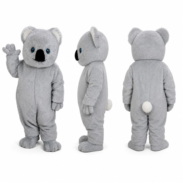 Koala Mascot Costume in Gray with Black Nose Adult