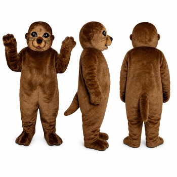 Mouse Mascot Costume in Brown with Tan Face Adult