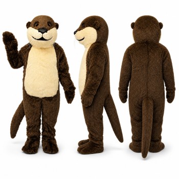 Otter Mascot Costume in Brown with Cream Belly Adult