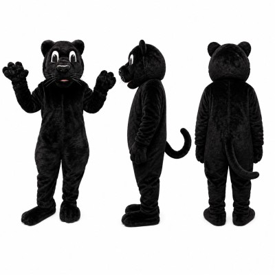 Black Panther Mascot Costume with Raised Paws Adult