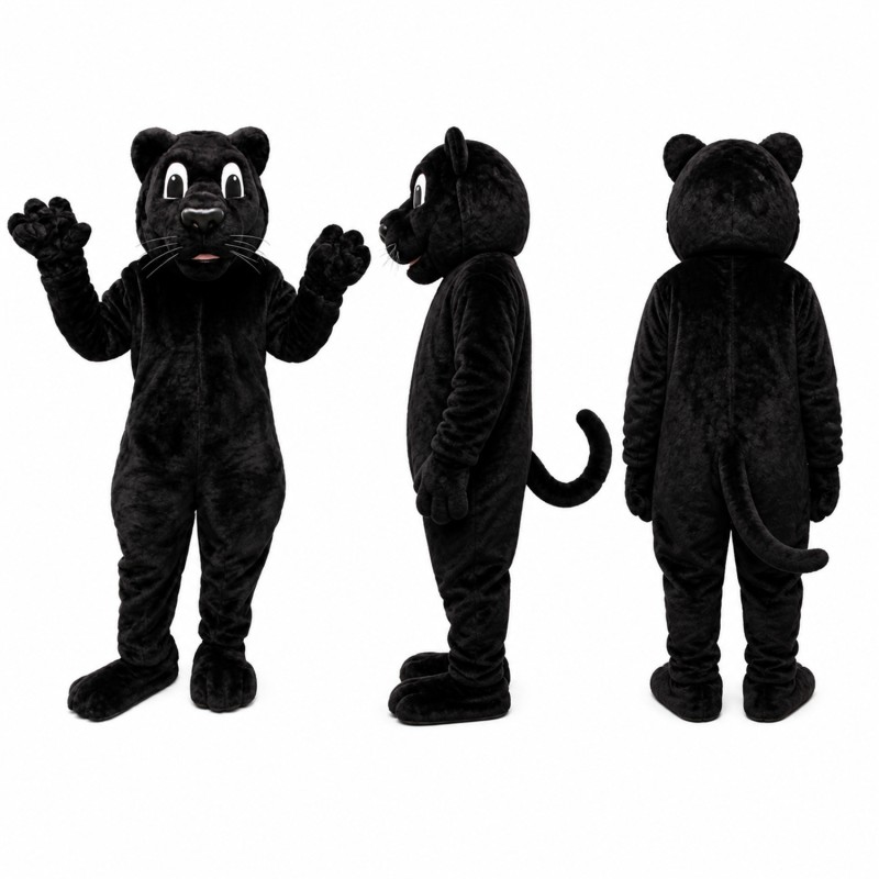 Black Panther Mascot Costume with Raised Paws Adult