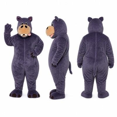 Hippo Mascot Costume in Purple with Dark Muzzle Adult