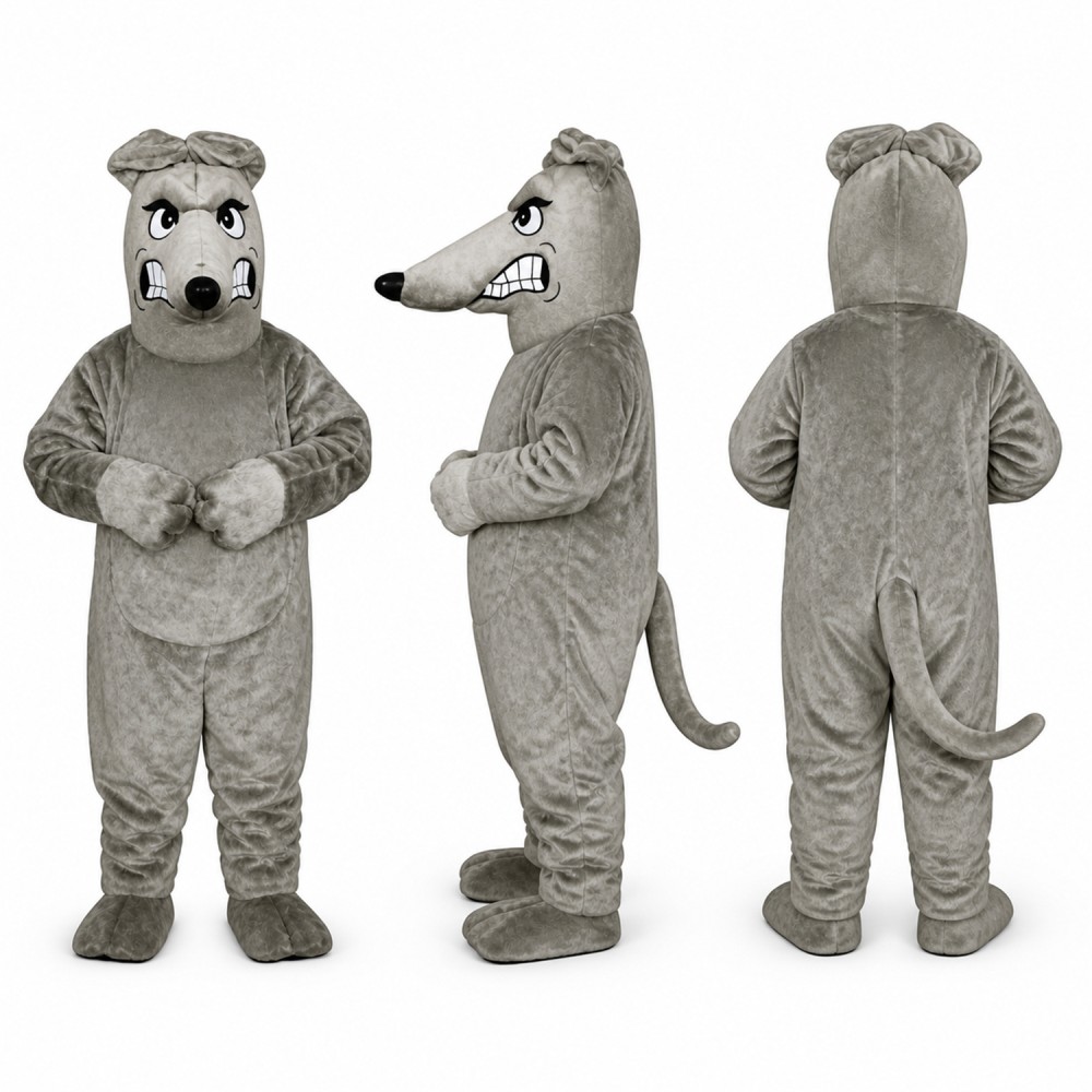 Dog Mascot Costume in Gray with Folded Ears Adult Dog Mascot Costume in Gray with Folded Ears Adult