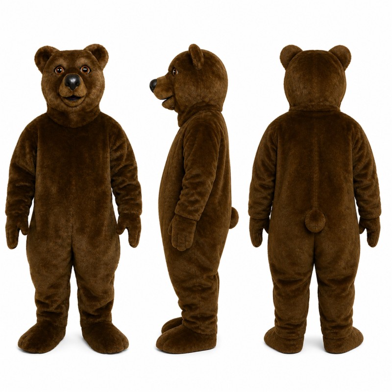 Bear Mascot Costume in Dark Brown Adult