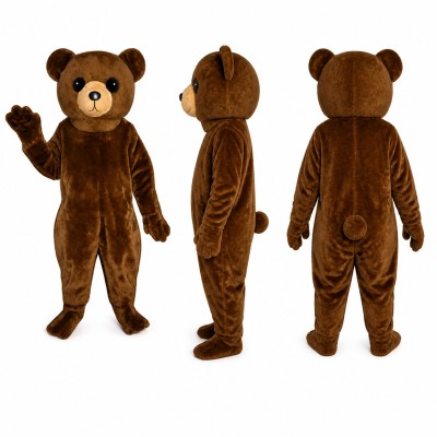 Teddy Bear Mascot Costume in Brown with Tan Muzzle Adult