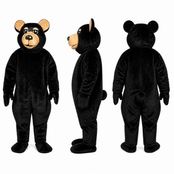 Black Bear Mascot Costume with Tan Muzzle Adult