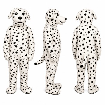 Dalmatian Dog Mascot Costume in White with Black Spots Adult
