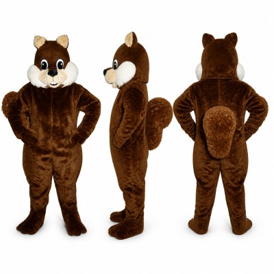 Squirrel Mascot Costume in Brown with White Cheeks Adult