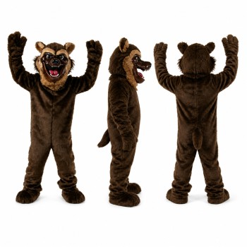 Brown Bear Mascot Costume with Roaring Face Adult