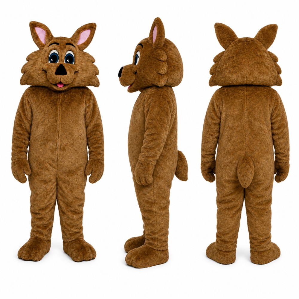 Wildcat Mascot Costume in Brown with Blue Eyes Adult