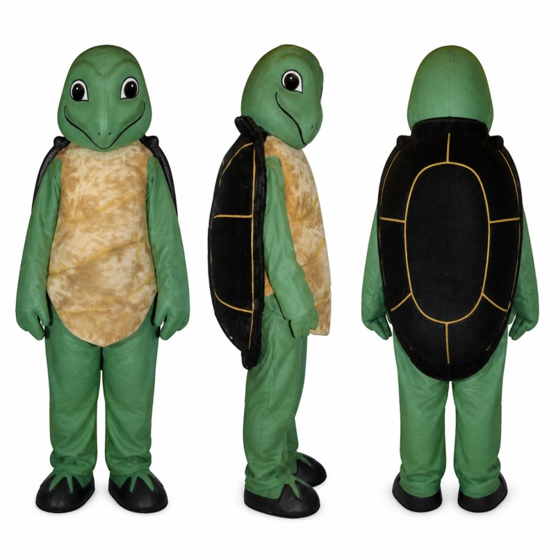 Turtle Mascot Costume in Green with Mottled Shell Adult