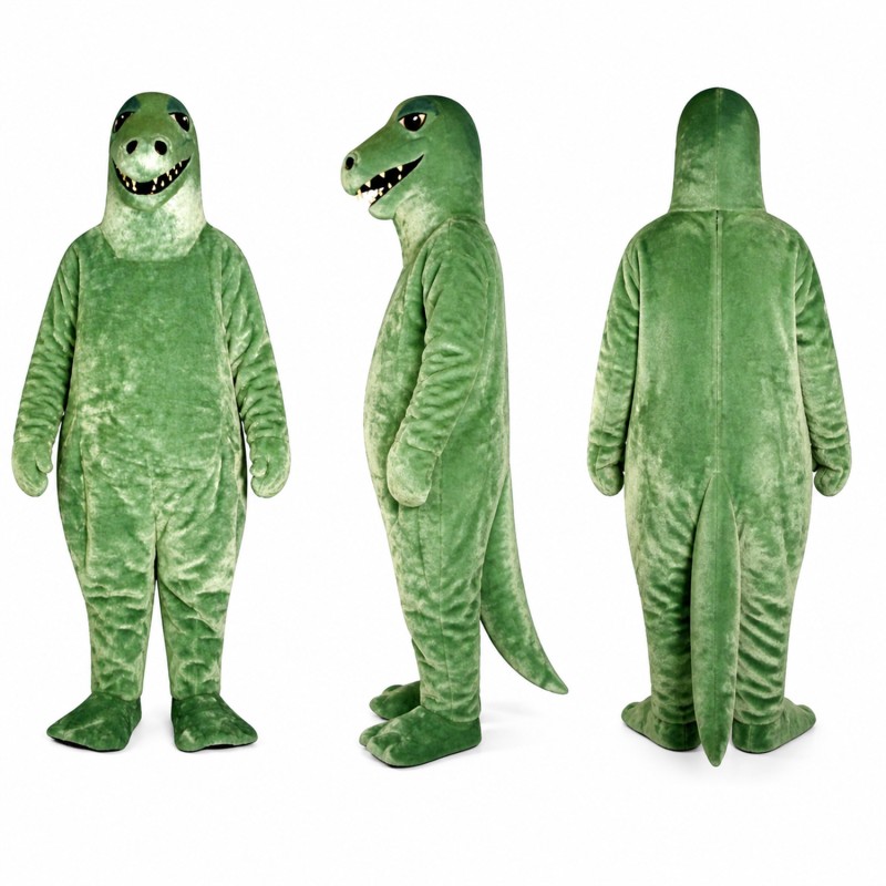 Shark Mascot Costume in Green with Toothy Grin Adult