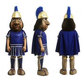 Gladiator Mascot Costume in Blue with Gold Helmet Adult