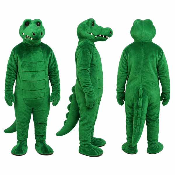 Alligator Mascot Costume in Green with Textured Scales Adult
