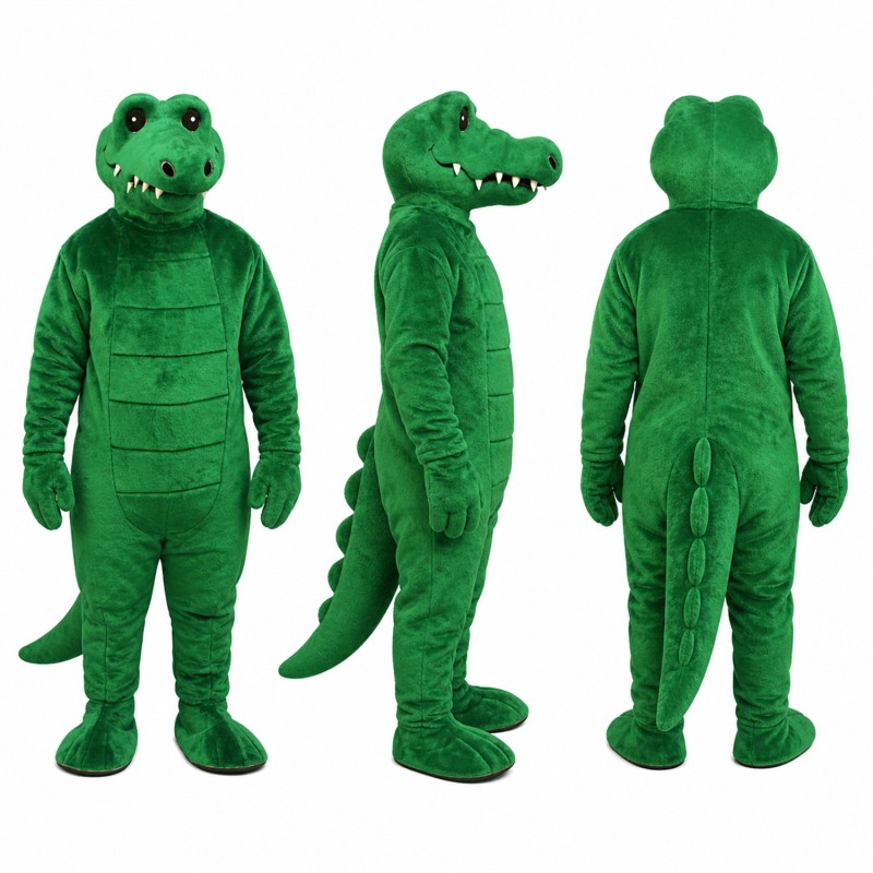 Alligator Mascot Costume in Green with Textured Scales Adult