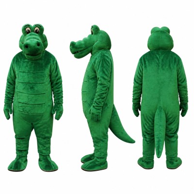 Crocodile Mascot Costume in Green with Textured Scales Adult