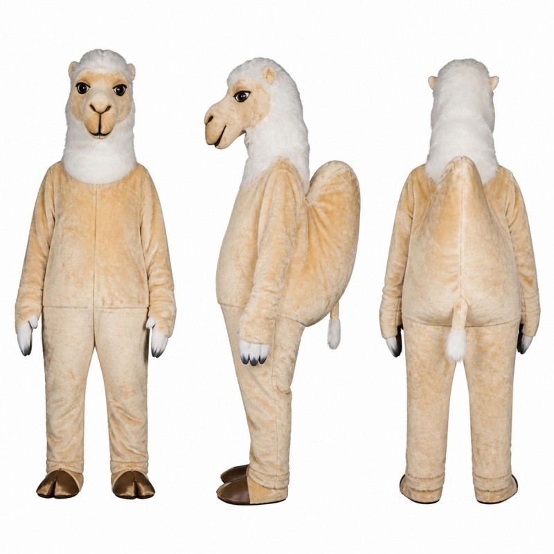 Sheep Mascot Costume in Cream with White Face Adult