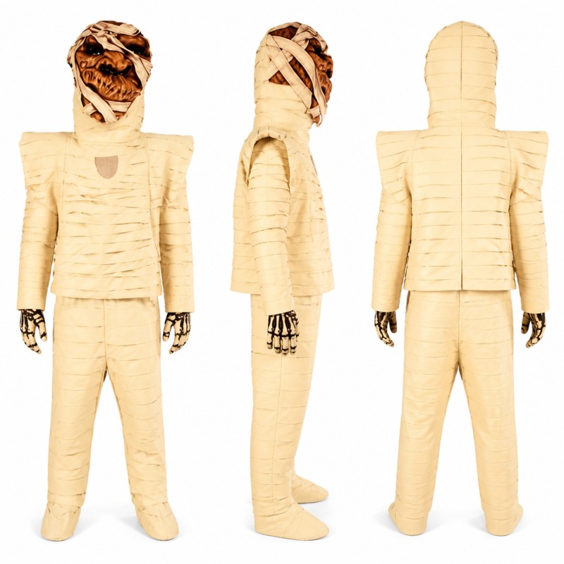 Mummy Mascot Costume in Beige with Wrapped Texture Adult