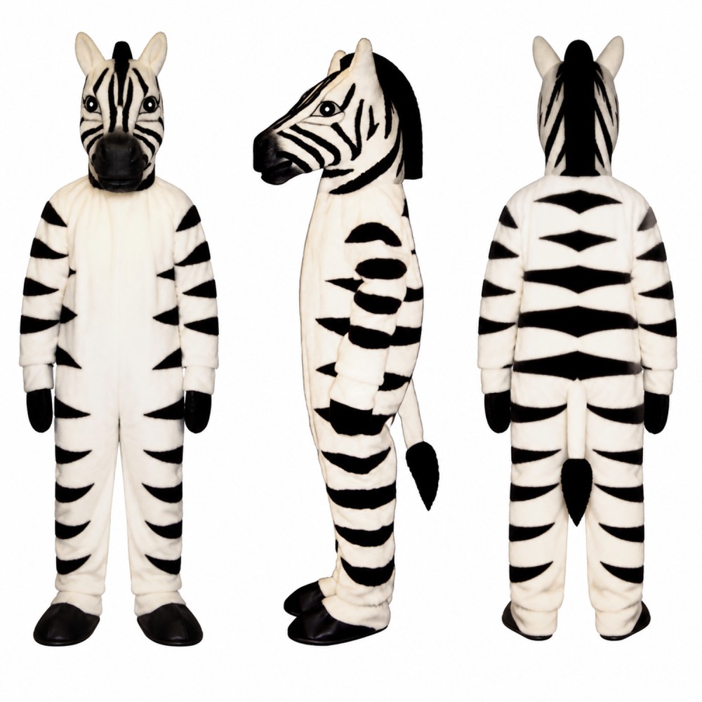 Zebra Mascot Costume in Black and White Adult Zebra Mascot Costume in Black and White Adult