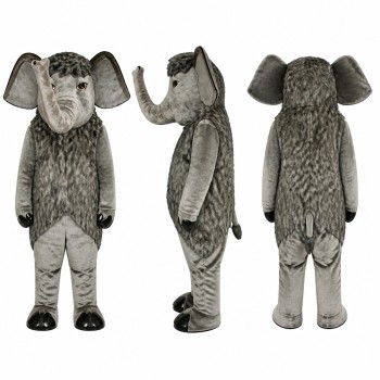 Elephant Mascot Costume in Gray with Wrinkled Texture Adult