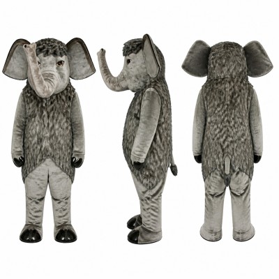 Elephant Mascot Costume in Gray with Wrinkled Texture Adult