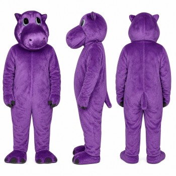 Hippo Mascot Costume in Purple with Dark Muzzle Adult