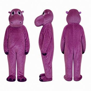 Hippo Mascot Costume in Purple with Pink Muzzle Adult