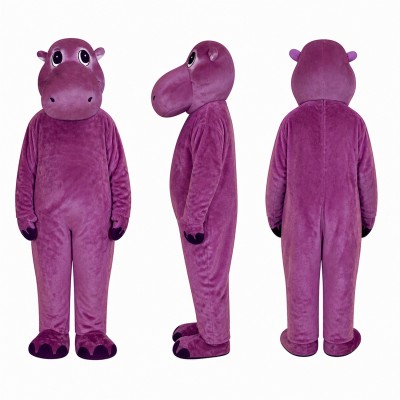 Hippo Mascot Costume in Purple with Pink Muzzle Adult