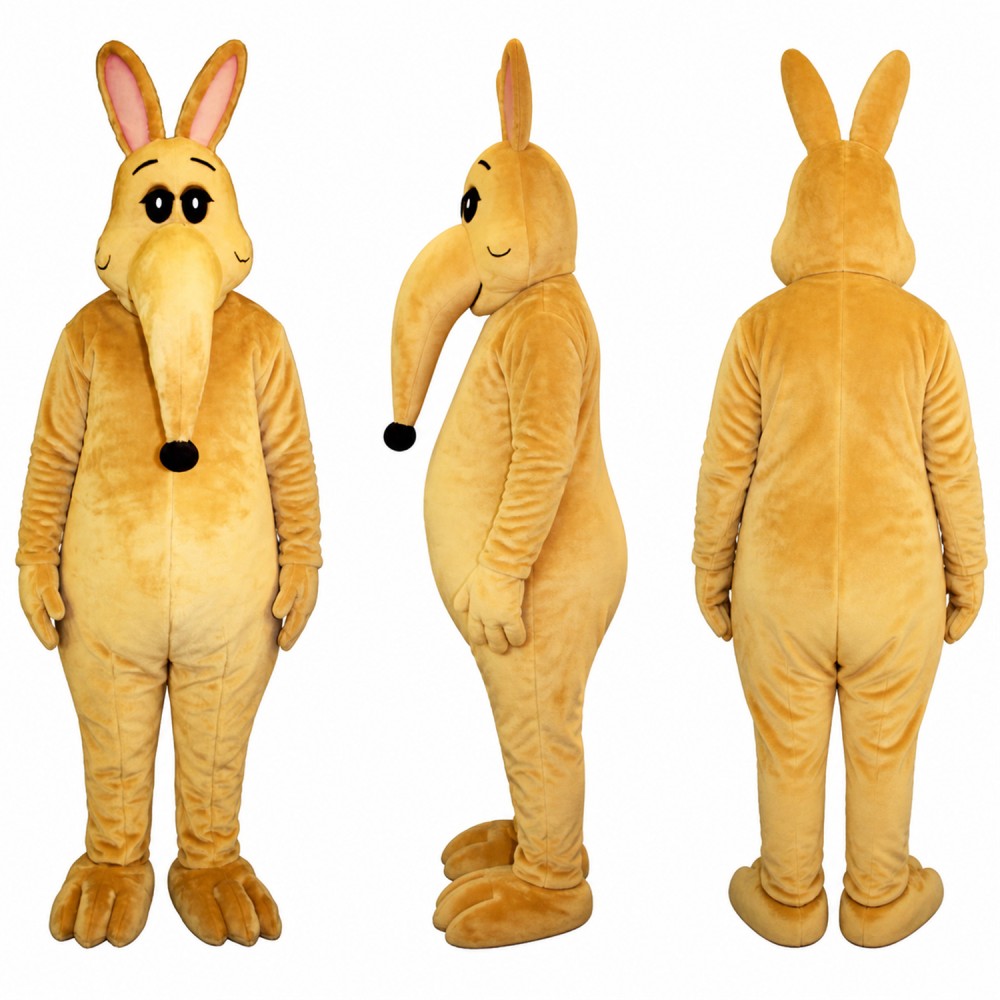 Ant-Eater Mascot Costume in Tan with Cream Belly Adult