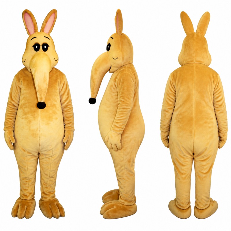Ant-Eater Mascot Costume in Tan with Cream Belly Adult