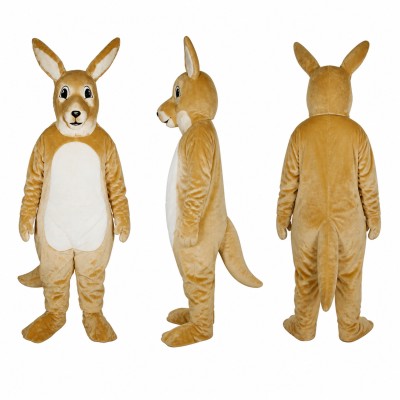 Kangaroo Mascot Costume in Tan with White Belly Adult